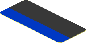 Sticker  0.8 x  1.8 with Black Stripe on Blue Background
