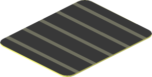 Sticker  1 x  0.8 with  5 Dark Grey Stripes on Black Background