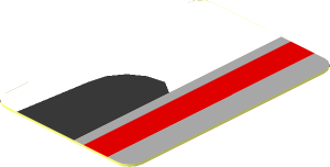 Sticker  1.2 x  0.8 with Red Line on Black, Grey and White Background Right