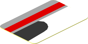 Sticker  1.2 x  0.8 with Red Line on Black, Grey and White Background Left