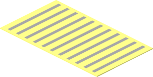 Sticker  1.1 x  1.9 with 11 Grey Stripes on Clear Background