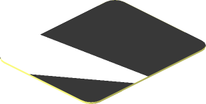 Sticker  1 x  0.8 with White Trapezoid on Black Background Left