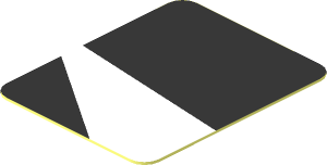 Sticker  1 x  0.8 with White Trapezoid on Black Background Right