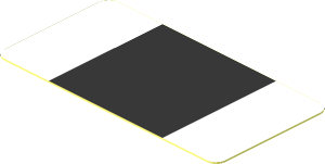 Sticker  0.9 x  1.8 with Black Stripe on White Background