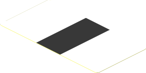 Sticker  1.9 x  3.8 with Black Stripe on White Background