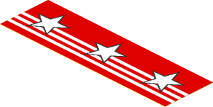 Sticker  1.2 x  3.9 with  3 White Stars and Stripes