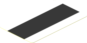 Sticker  3.0 x  1.8 with Black Stripe on White Background