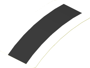 Sticker  3.0 x  1.8 with Black Stripe on White Background (Formed)