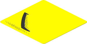 Sticker  1.8 x  1.8 with Black Air Vents on Yellow Background Right
