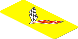 Sticker  0.8 x  1.8 with Chevrolet Corvette Z06-C7 Logo on Yellow Background