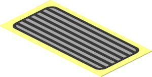 Sticker  1.0 x  2.0 With Black Grille on Grey Background