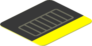 Sticker  1.0 x  0.9 with Dark Grey Exhaust Pipe on Black and Yellow Background Right