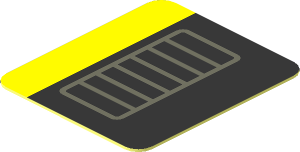 Sticker  1.0 x  0.9 with Dark Grey Exhaust Pipe on Black and Yellow Background Left