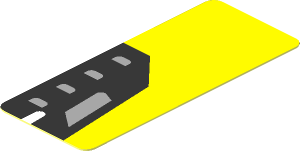 Sticker  1.9 x  0.8 with Black Headlamp on Yellow Background Right