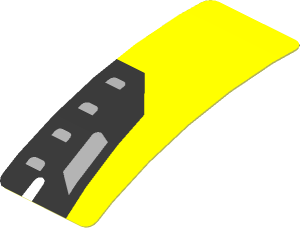 Sticker  1.9 x  0.8 with Black Headlamp on Yellow Background Right (Formed)