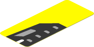 Sticker  1.9 x  0.8 with Black Headlamp on Yellow Background Left