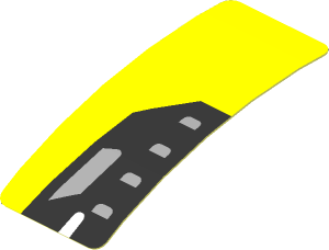 Sticker  1.9 x  0.8 with Black Headlamp on Yellow Background Left (Formed)