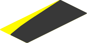 Sticker  4.0 x  1.8 with Black Arch on Yellow Background Left