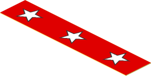 Sticker  0.6 x  2.9 with  3 White Stars with Black Outline