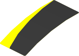 Sticker  4.0 x  1.8 with Black Arch on Yellow Background Left (Formed)