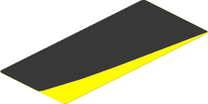 Sticker  4.0 x  1.8 with Black Arch on Yellow Background Right