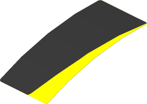 Sticker  4.0 x  1.8 with Black Arch on Yellow Background Right (Formed)