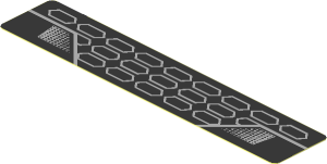 Sticker  0.8 x  4.1 with Light Grey Hexagons on Black Background