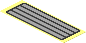 Sticker  1.0 x  2.9 With Black Grille on Grey Background