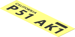 Sticker  0.8 x  2.8 with Black "P51 AK1" on Transparent Background