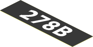 Sticker  0.8 x  2.8 with White "278B" on Black Background