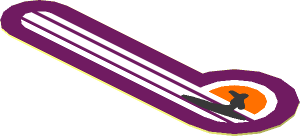 Sticker  0.7 x  1.9 with Black Surfer in Orange Sunset