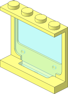 Panel  1 x  4 x  3 with Fixed Transparent Light Blue Glass