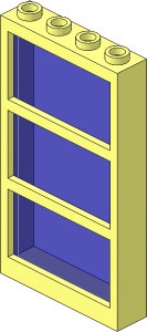 Window  1 x  4 x  6 with Fixed Transparent Dark Blue Glass