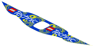 Sticker  3.1 x  17.2 with Yellow Gears on Blue Background and "Classic" LEGO Technic Wording