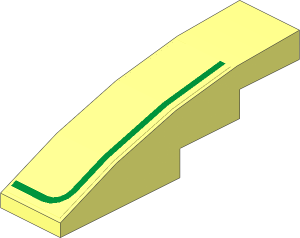 Slope Brick Curved  4 x  1 with Left Gold Stripe Sticker