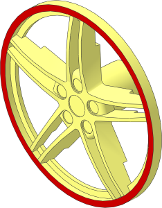 Wheel Cover  5 Spoke for Wheel 20 x 30 with Red Edge Pattern