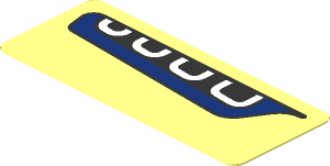 Sticker  0.8 x  1.9 with Black and Dark Blue Headlamp on Transparent Background Right