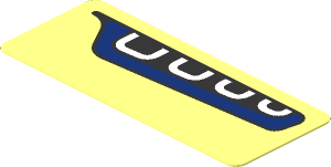 Sticker  0.8 x  1.9 with Black and Dark Blue Headlamp on Transparent Background Left