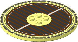 Plate  8 x  8 Round with  2 x  2 Centre Studs with Grille Pattern
