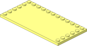 Plate  6 x 12 with 22 Studs on Three Edges