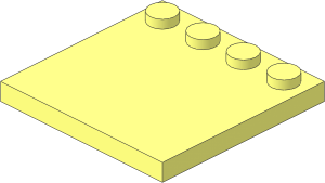 Plate  4 x  4 with 4 Studs on One Edge