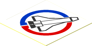 Sticker  1 x  1 with Launch Command Logo Facing Right