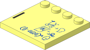 Plate  4 x  4 with 4 Studs on One Edge with Blue Pictograms Pattern