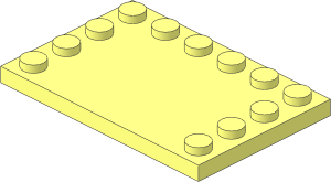 Plate  4 x  6 with 12 Studs on Three Edges