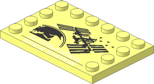 Plate  4 x  6 with 12 Studs on Three Edges with International Space Station Pattern
