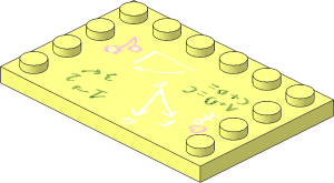 Plate  4 x  6 with 12 Studs on Three Edges with Blackboard Pattern