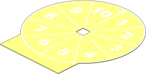 Sheet Plastic 11 x 13 Disc with Base with Graduated Dial Pattern