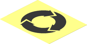 Sticker  2.5 x  3.3 with Three Round Circling Arrows