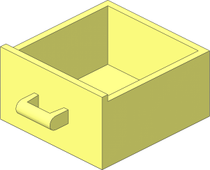 Container Drawer  4 x  4 x  2 with Raised Front