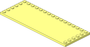 Plate  6 x 16 with 26 Studs on Three Edges